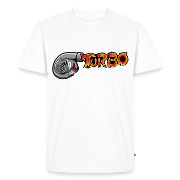 Turbo HP Car Automobile Freak Fast Speed - Men's Premium Organic T-Shirt - white - Front - Nico (187cm)