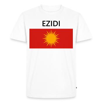 Ezidxan flag Ezidi flag on his back - Men's Premium Organic T-Shirt - white - Front - Nico (187cm)