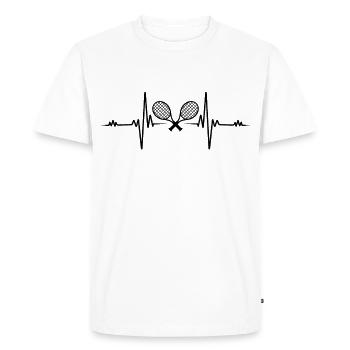 Heartbeat Tennis Racket Tennis Joueur de tennis - T-shirt Premium bio Homme - blanc - Devant - Nico (187cm)