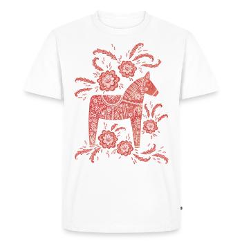 Cheval suédois Darla - T-shirt Premium bio Homme - blanc - Devant - Nico (187cm)