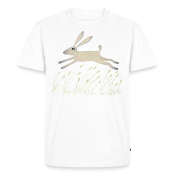 lièvre - T-shirt Premium bio Homme - blanc - Devant - Nico (187cm)