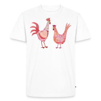 Art de la ferme de poulets de poule et de coq - T-shirt Premium bio Homme - blanc - Devant - Nico (187cm)