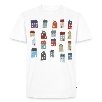 Petites Maisons - T-shirt Premium bio Homme - blanc - Devant - Nico (187cm)