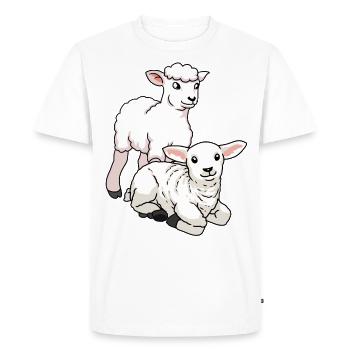 Mouton paques agneau ferme enfants laine - T-shirt Premium bio Homme - blanc - Devant - Nico (187cm)