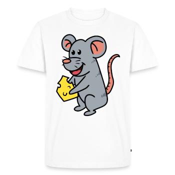 Mouse Cheese Rodent Mouse Hunger Pets Baby - Men's Premium Organic T-Shirt - white - Front - Nico (187cm)