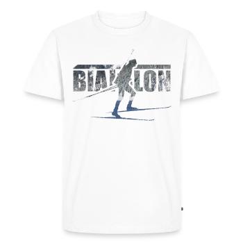 Biathlon Biathlet Skisport - T-shirt Premium bio Homme - blanc - Devant - Nico (187cm)
