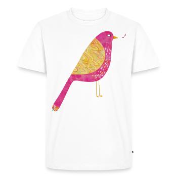 Oiseau légèrement sarcastique - T-shirt Premium bio Homme - blanc - Devant - Nico (187cm)