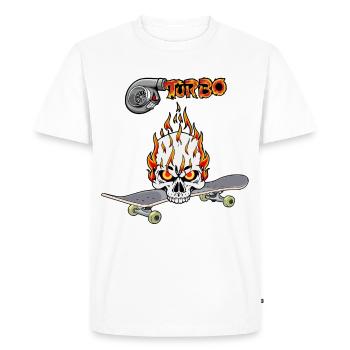 Skateboard Turbo Youth Skater Skull - T-shirt Premium bio Homme - blanc - Devant - Nico (187cm)