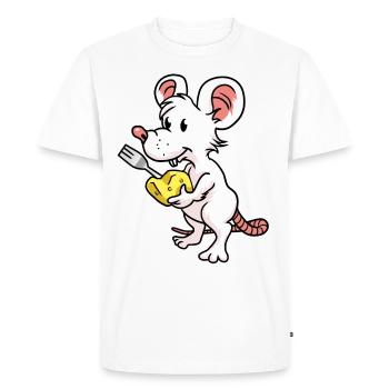 Mouse Cheese Hunger Rodent Children Baby Mouse Rodent - Men's Premium Organic T-Shirt - white - Front - Nico (187cm)