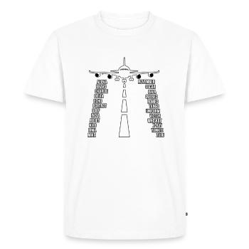 Airplane speaks - T-shirt Premium bio Homme - blanc - Devant - Nico (187cm)