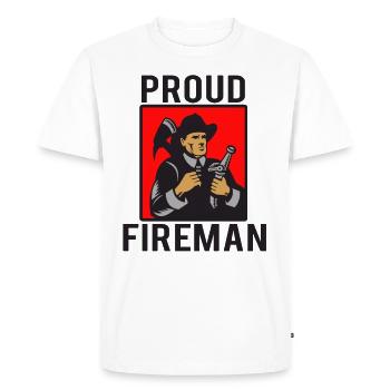 fier pompier volontaire pompier volontaire - T-shirt Premium bio Homme - blanc - Devant - Nico (187cm)