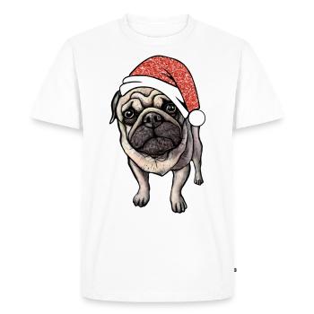 Pug Pug Christmas Gift Idea - Men's Premium Organic T-Shirt - white - Front - Nico (187cm)
