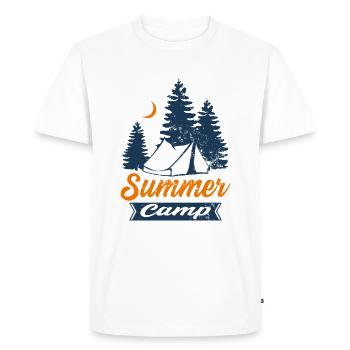 Camp d'été - randonnée, plein air, trekking - T-shirt Premium bio Homme - blanc - Devant - Nico (187cm)