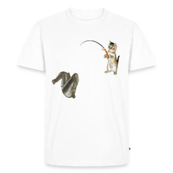 Catfishing, catfish, fishing - Men's Premium Organic T-Shirt - white - Front - Nico (187cm)