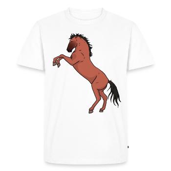 Cheval cheval poney équitation cheval sauvage Cheval Sauvage - T-shirt Premium bio Homme - blanc - Devant - Nico (187cm)