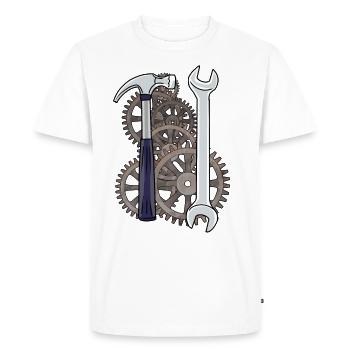Atelier de gardien de machines-outils technologiques - T-shirt Premium bio Homme - blanc - Devant - Nico (187cm)