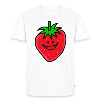 Baies de fraise aux fruits - T-shirt Premium bio Homme - blanc - Devant - Nico (187cm)