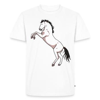 Cheval cheval cheval cheval - T-shirt Premium bio Homme - blanc - Devant - Nico (187cm)