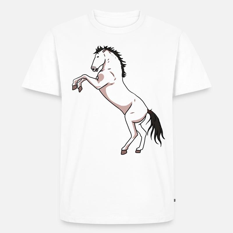 Pferd Pferde Pony Wildpferd - Männer Premium Bio T-Shirt - Weiß