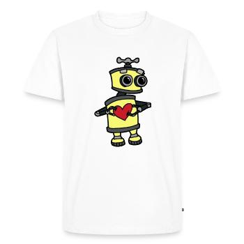 Robot Machine Fantasy Love Heart Love - Men's Premium Organic T-Shirt - white - Front - Nico (187cm)