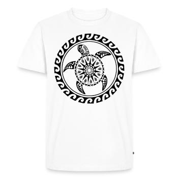 Tortue de tatouage maorie - T-shirt Premium bio Homme - blanc - Devant - Nico (187cm)