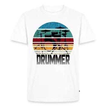 Batterie Drummer Drums Drummer Fun Gift - T-shirt Premium bio Homme - blanc - Devant - Nico (187cm)