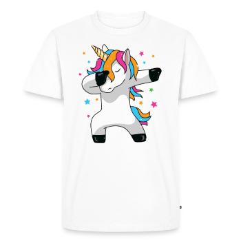 Tamponner la licorne tamponner la licorne idée cadeau drôle - T-shirt Premium bio Homme - blanc - Devant - Nico (187cm)