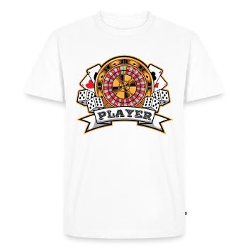Poker Gambling Casino Roulette Dice Gift - Men's Premium Organic T-Shirt - white - Front - Nico (187cm)
