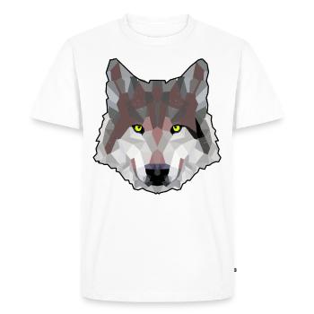 WILDNIS Loups Chien POLYGONE LOUP Animaux sauvages - T-shirt Premium bio Homme - blanc - Devant - Nico (187cm)