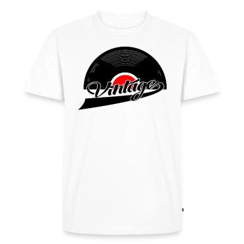 disque vinyle vintage - T-shirt Premium bio Homme - blanc - Devant - Nico (187cm)