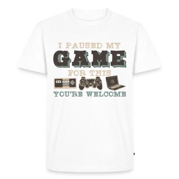 Game Pause - Paused my Game - Game t shirt - Men's Premium Organic T-Shirt - white - Front - Nico (187cm)