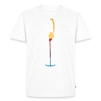 Rétro ancre ascenseur skieur snowboarder vacances d'hiver - T-shirt Premium bio Homme - blanc - Devant - Nico (187cm)