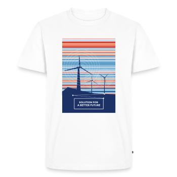 Une solution éolienne pour un avenir meilleur - T-shirt Premium bio Homme - blanc - Devant - Nico (187cm)