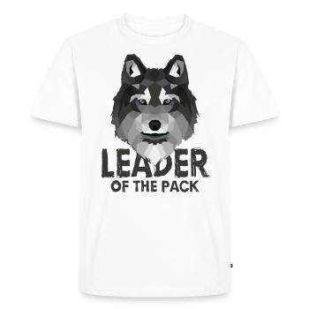 Leader of the Pack Alpha Wolf Wolfshund Low Poly - Men's Premium Organic T-Shirt - white - Front - Nico (187cm)
