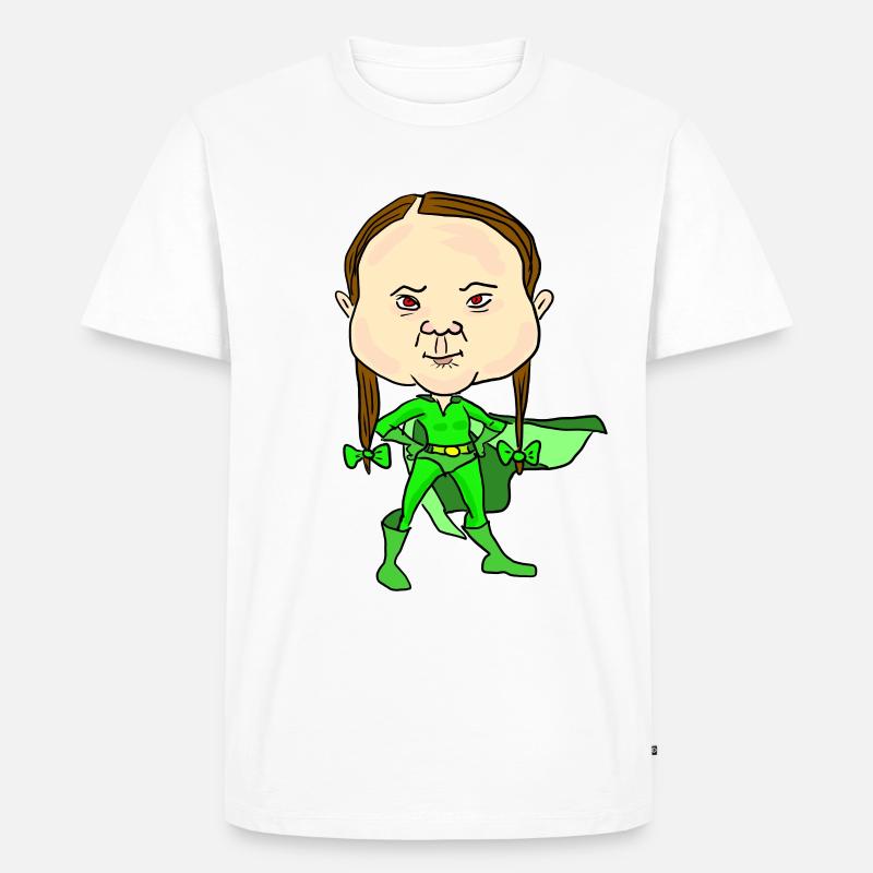 Umweltschutz grüne Superheldin Greta - Männer Premium Bio T-Shirt - Weiß