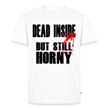 MORT à l'intérieur mais toujours excité - T-shirt Premium bio Homme - blanc - Devant - Nico (187cm)