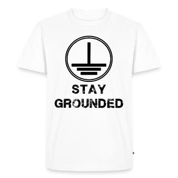 Stay Grounded - Electrician Electrical Engineering - Men's Premium Organic T-Shirt - white - Front - Nico (187cm)