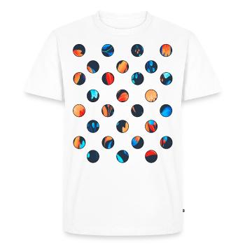 Background polka dots dots tropical colors colorful - Men's Premium Organic T-Shirt - white - Front - Nico (187cm)