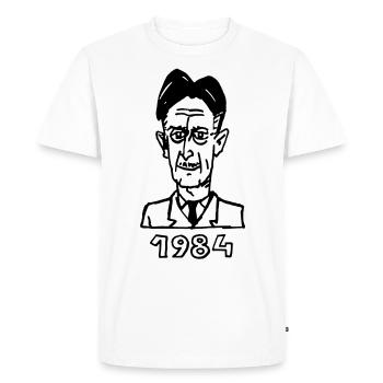Portrait Georges Orwell 1984 - Men's Premium Organic T-Shirt - white - Front - Nico (187cm)