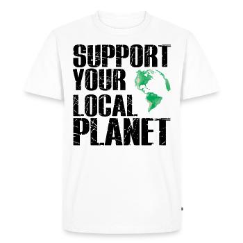 Support your Local Planet - Pro environmental protection - Men's Premium Organic T-Shirt - white - Front - Nico (187cm)