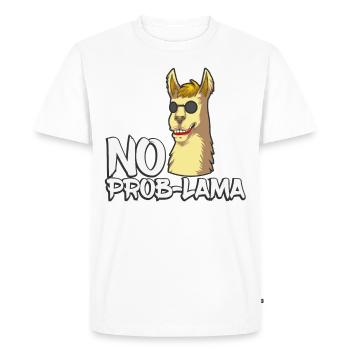 No Prob Lama - lama avec des lunettes de soleil - T-shirt Premium bio Homme - blanc - Devant - Nico (187cm)