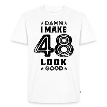 48 Year Old 48th Birthday Funny Gift - Men's Premium Organic T-Shirt - white - Front - Nico (187cm)