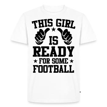 This girl is ready for soccer - Men's Premium Organic T-Shirt - white - Front - Nico (187cm)