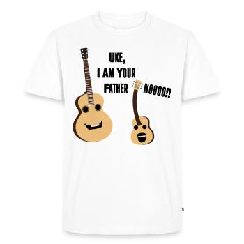 Uke je suis ton père T-shirt Ukulele Guitar Music - T-shirt Premium bio Homme - blanc - Devant - Nico (187cm)