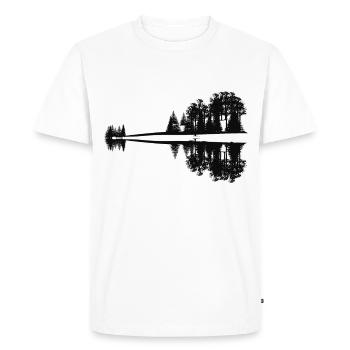 T-shirt ajusté pour guitare naturelle - T-shirt Premium bio Homme - blanc - Devant - Nico (187cm)