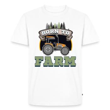 Né à la ferme - T-shirt Premium bio Homme - blanc - Devant - Nico (187cm)
