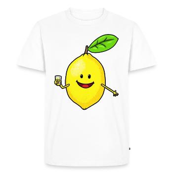 Funny Sour Lemon Healthy Vitamins Winter Time - Men's Premium Organic T-Shirt - white - Front - Nico (187cm)