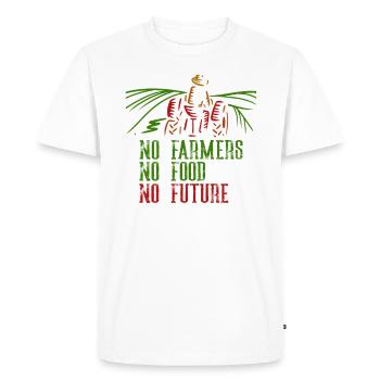 Pas d'agriculteurs Pas de nourriture Pas de futur agriculteur - T-shirt Premium bio Homme - blanc - Devant - Nico (187cm)