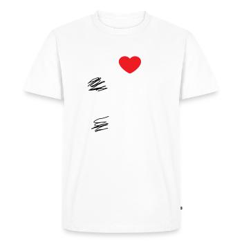 Drum & Bass => J'adore le rhum et le cul - T-shirt Premium bio Homme - blanc - Devant - Nico (187cm)