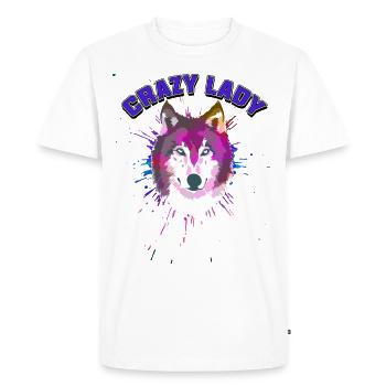 Wolf crazy lady - Men's Premium Organic T-Shirt - white - Front - Nico (187cm)